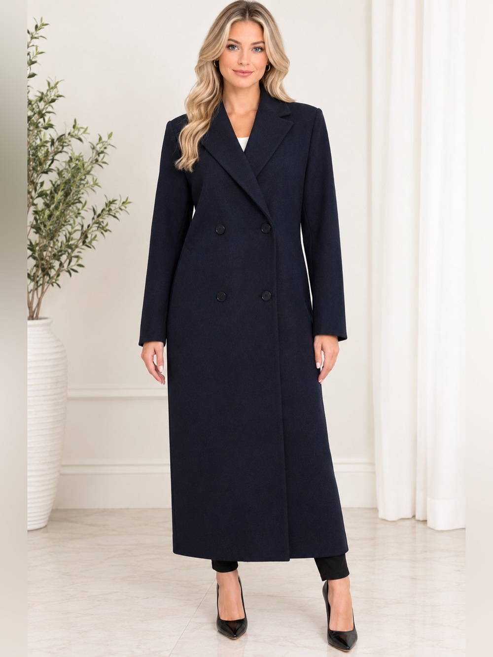 THEORY SUFFOLK DB COAT********SIZE: LARGE